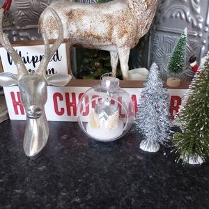 Deer Stag Head Scenic Ornament Bottle brush tree Christmas Holiday home decor 4